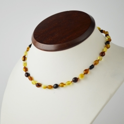 Teething necklace for baby olive mix new pop up clasp